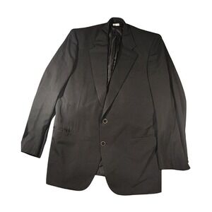 Brioni Blazer Mens 44L Black Wool Two Button Suit Jacket Made Italy Notch Lapel